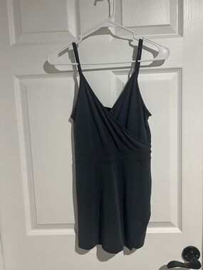 Women’s Charcoal V-Neck Sleeveless Romper